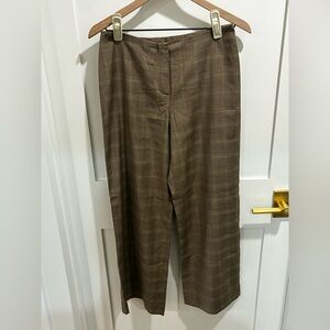 VNTG 90s SAKS FIFTH AVENUE Loro Piana Wool Trousers Made in Italy Brown Plaid 4